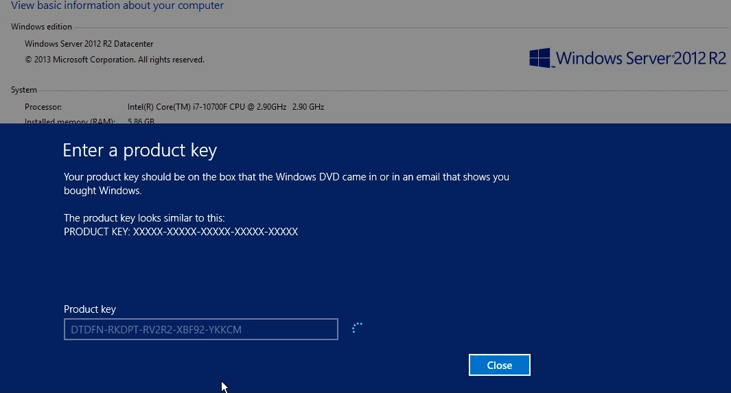 Clé de produit Windows Server 2012 R2 gratuite