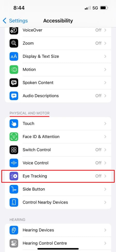 Comment activer le suivi oculaire dans iOS 18