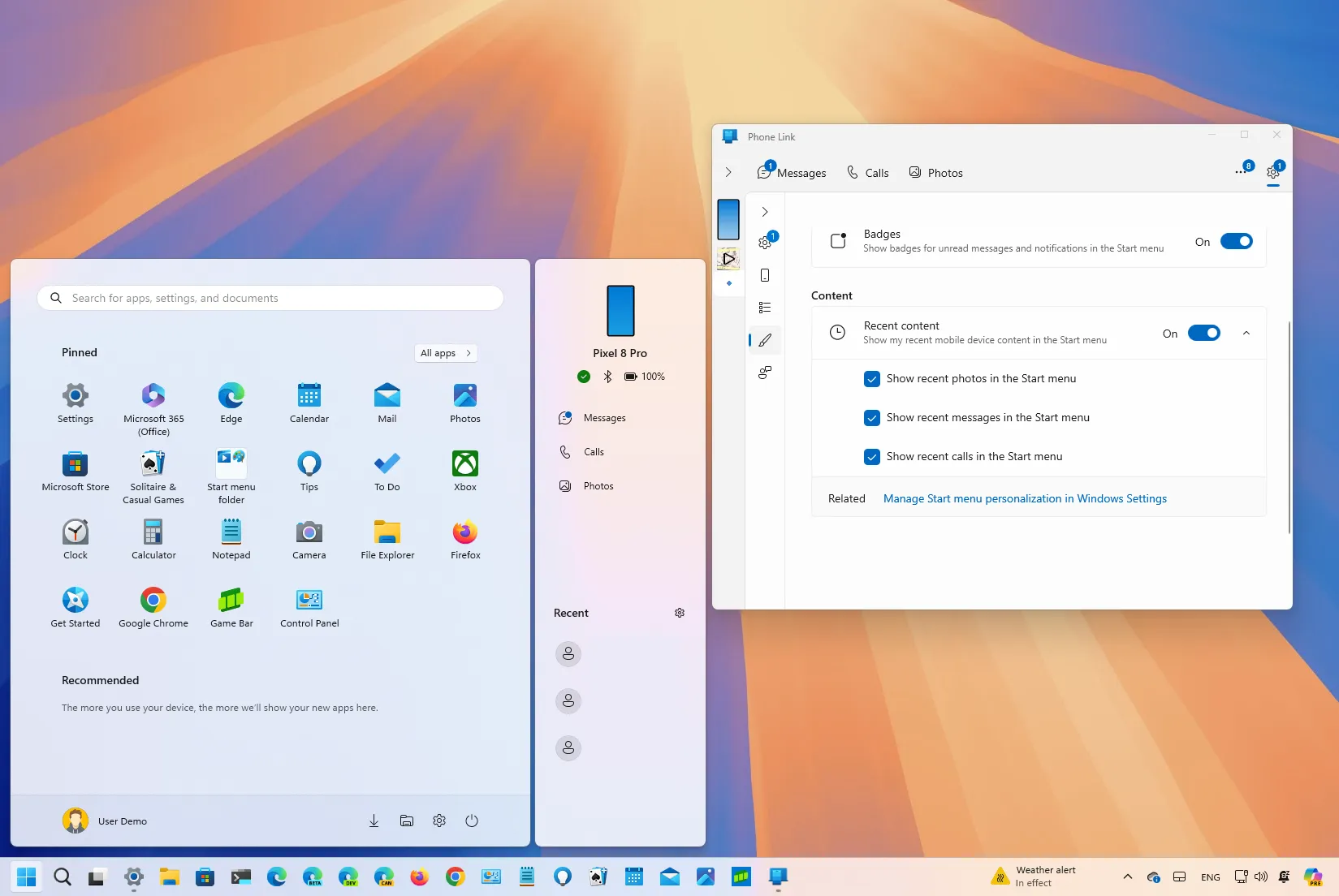 Windows 11 obtient une nouvelle barre latérale mobile du menu Démarrer et une application Copilot inférieure (aperçu)