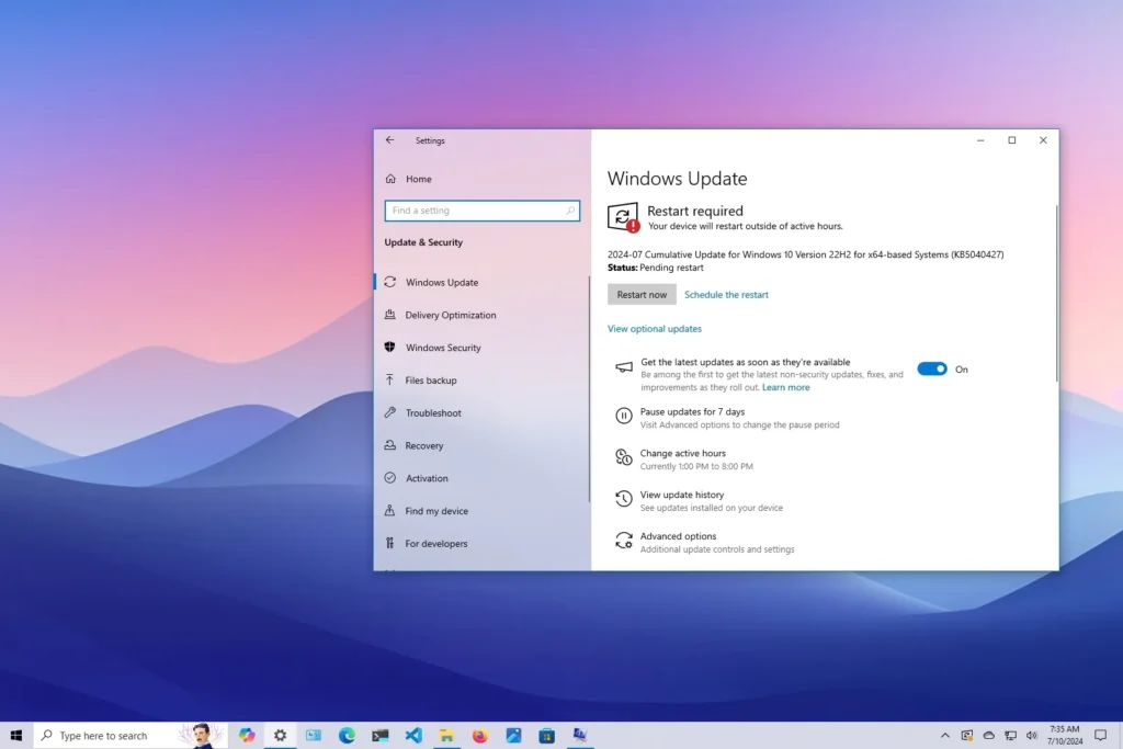 Windows 10 reçoit la mise à jour de juillet 2024 avec des correctifs et une nouvelle application Copilot (KB5040427)