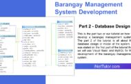 Développement du système de gestion de Barangay, partie 2 - Conception de la base de données