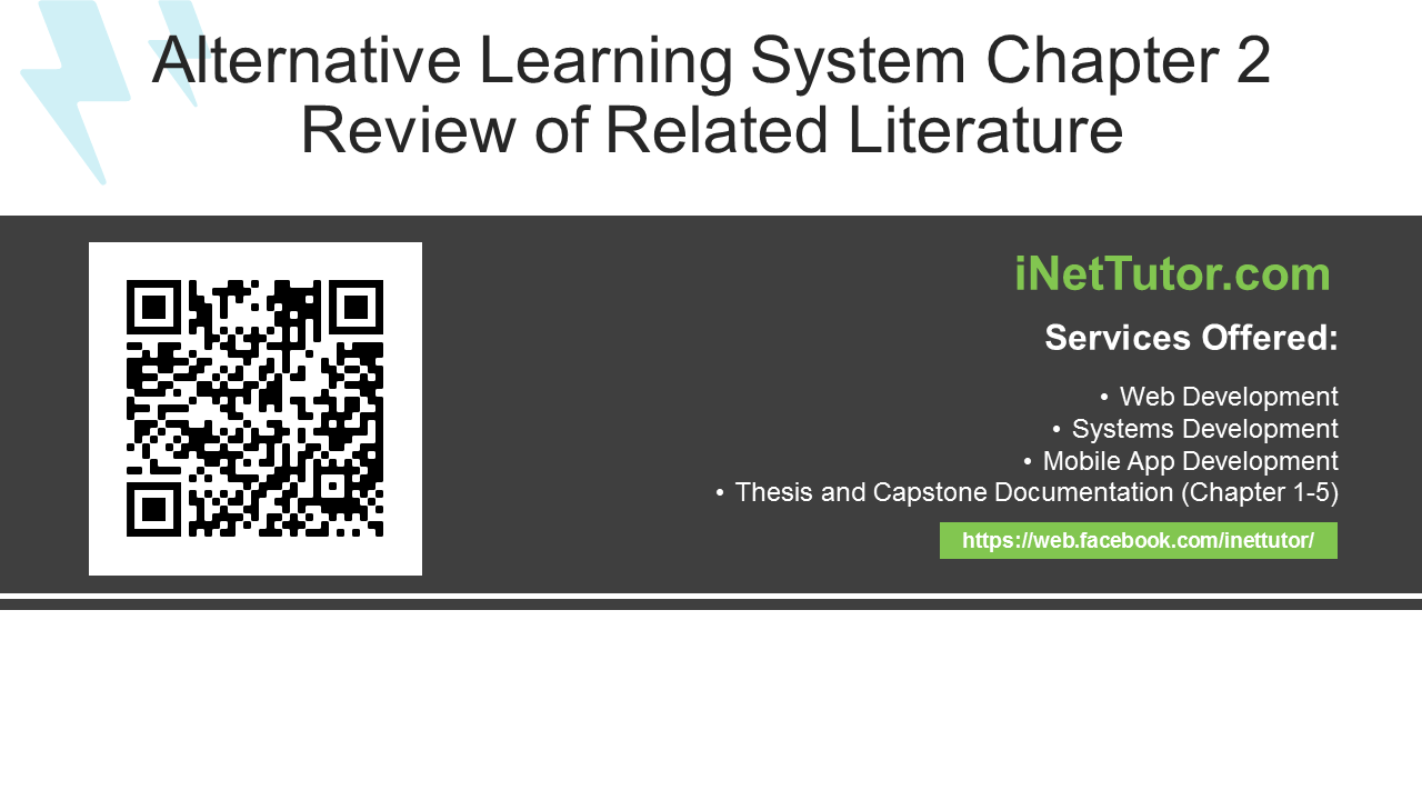 Système d'apprentissage alternatif Chapitre 2 Examen de la documentation connexe