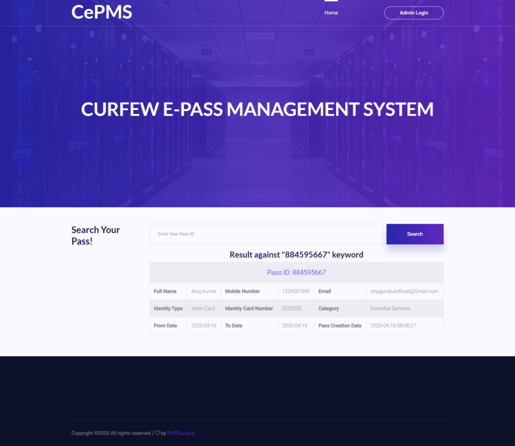 Couvre-feu-e-Pass-Management-System-Home 