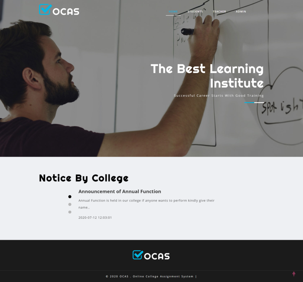 Page d'accueil OCAS