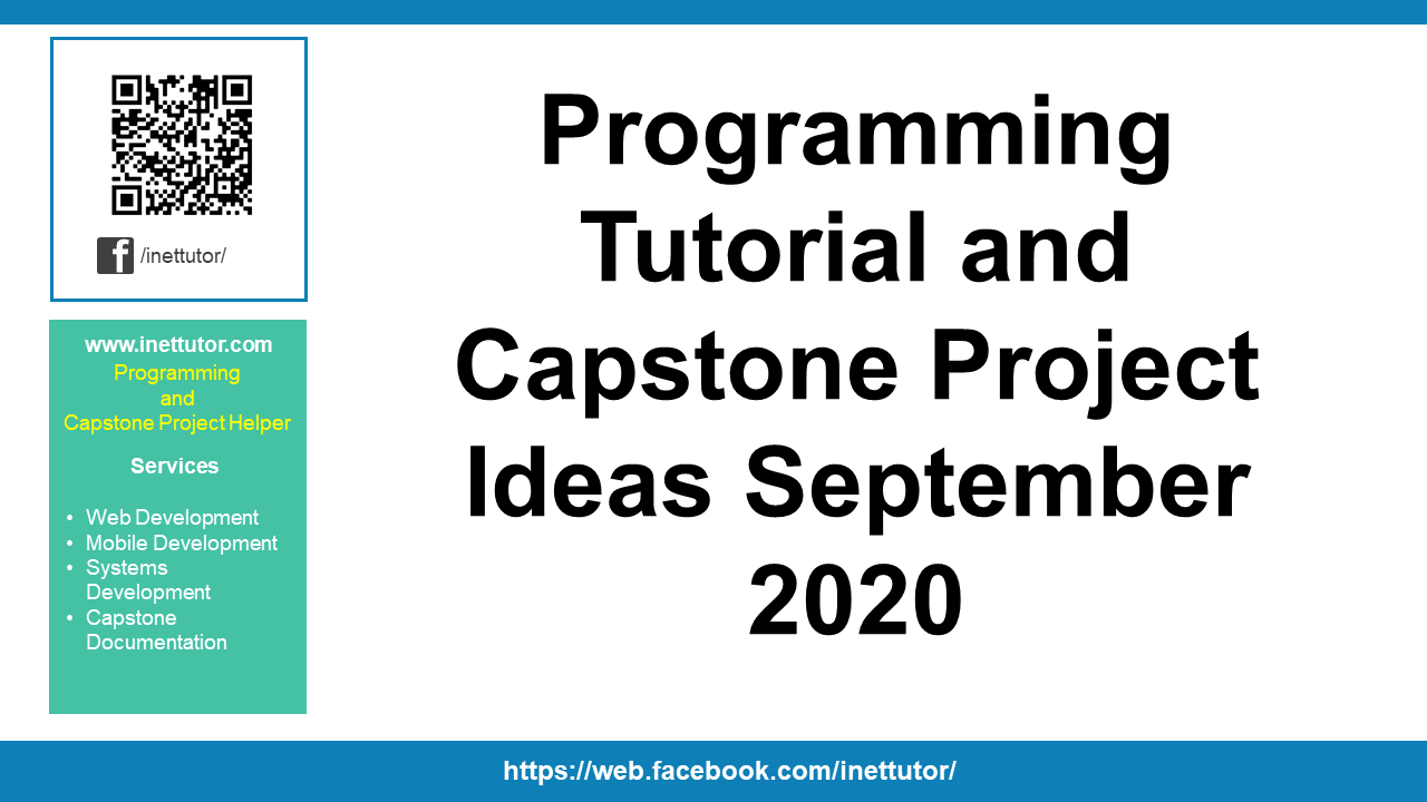 Tutoriel de programmation et idées de projets de synthèse Septembre 2020