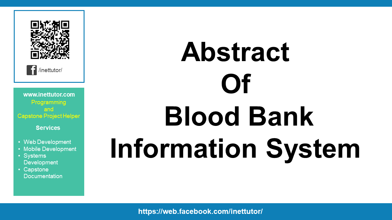 Résumé du système d'information de la banque de sang