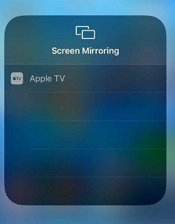 Mirror Sky Go sur Apple TV depuis iPhone/iPad