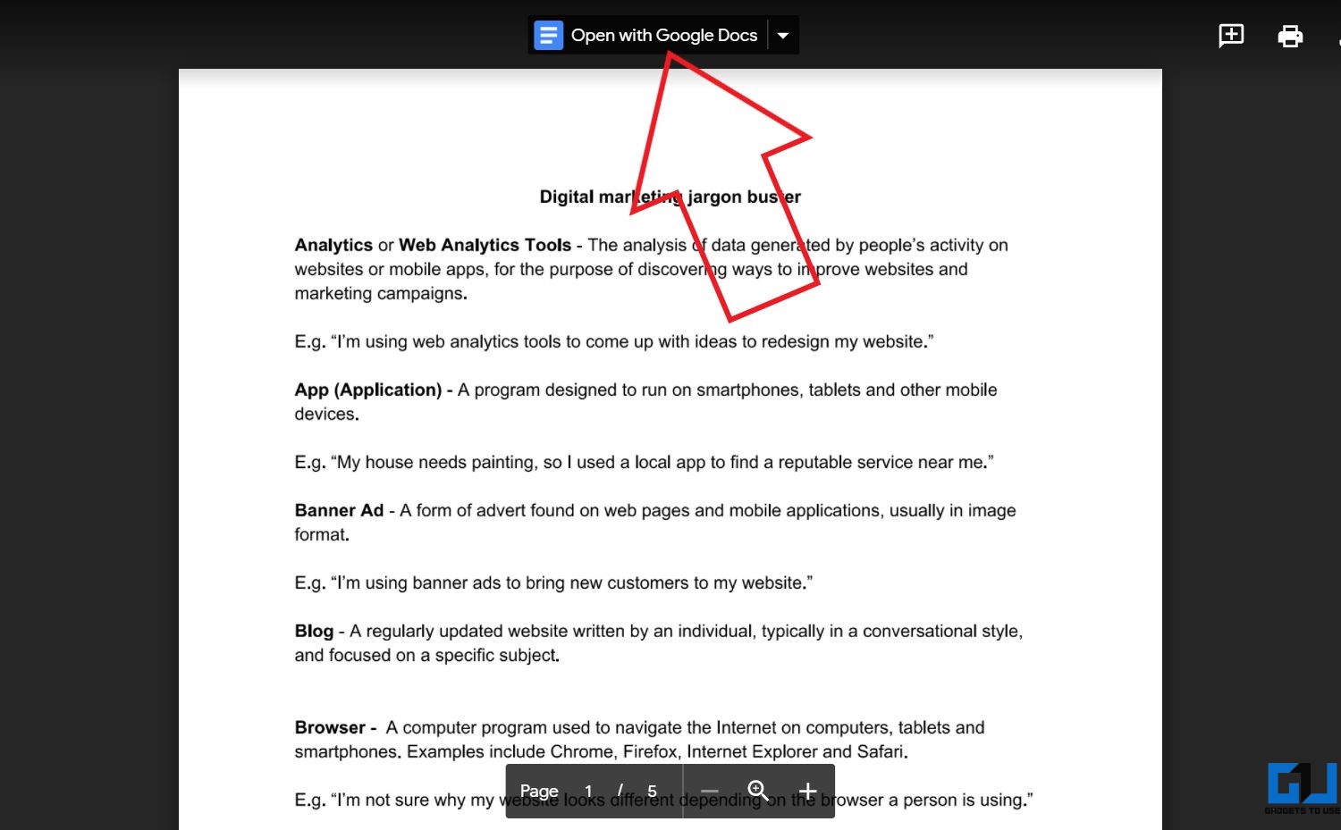 Convertir un PDF en Google Docs à l'aide de Google Docs