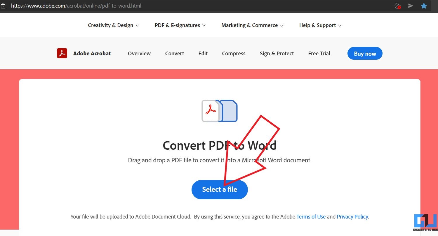 Convertir un PDF en Google Docs avec Adobe