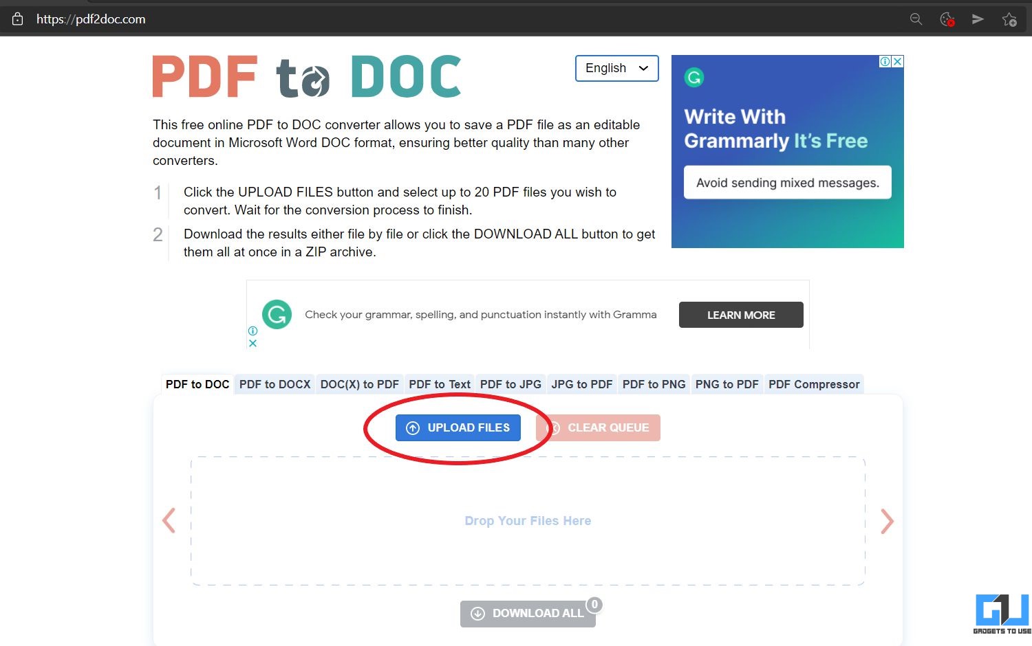 PDF à Doc en ligne