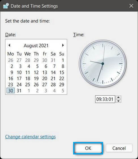 Modifier la date et l'heure dans Windows 11 via le panneau de configuration
