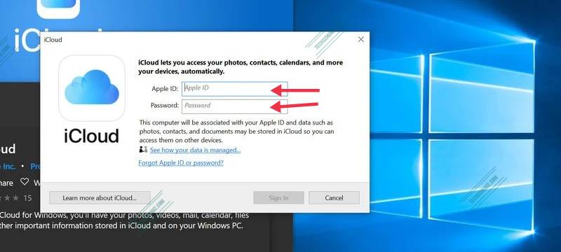 Connectez-vous à l'application iCloud sur Windows 11