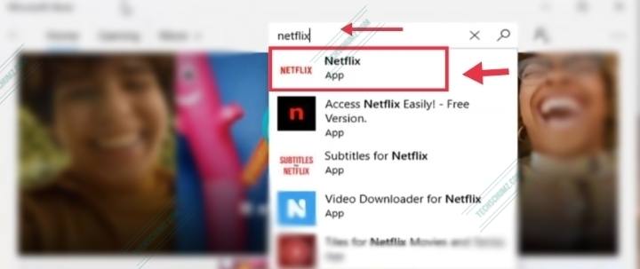 Rechercher Netflix dans le Microsoft Store