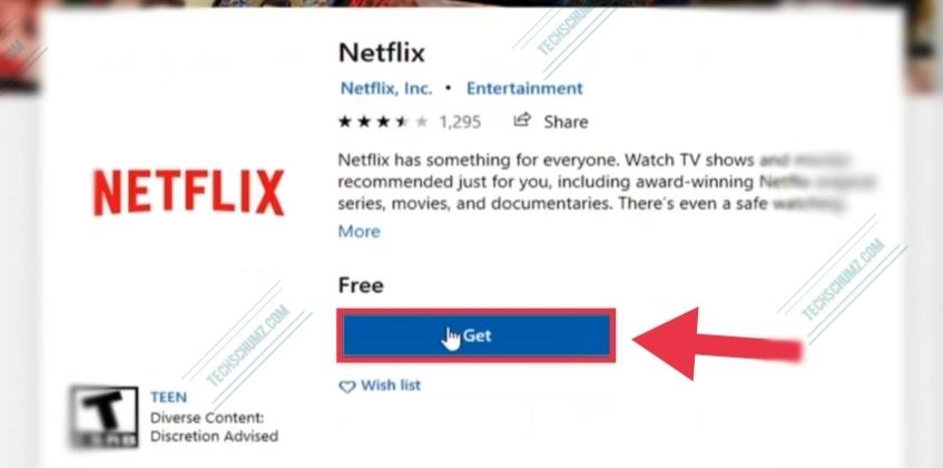 Appuyez sur Obtenir pour installer Netflix sur un PC Windows 11
