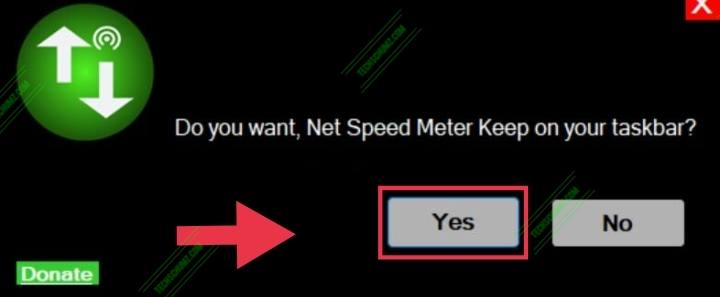 Gardez Net Speed ​​​​Meter sur la barre des tâches