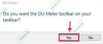 Ajoutez la barre d'outils DU Meter sur votre barre des tâches
