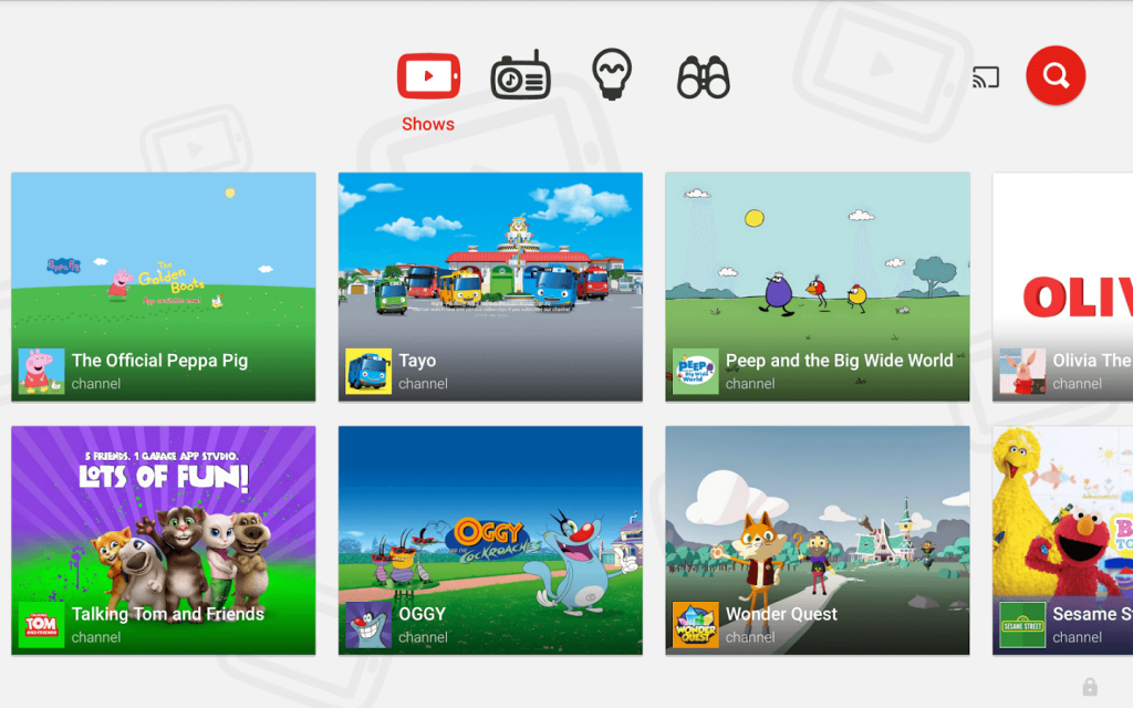 Youtube Kids sur Android TV