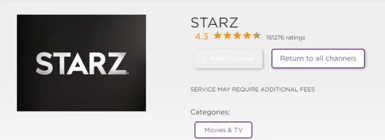recherchez l'application Starz.