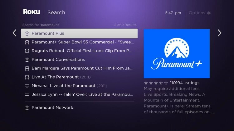Choisissez Paramount Plus - TV Land sur Roku