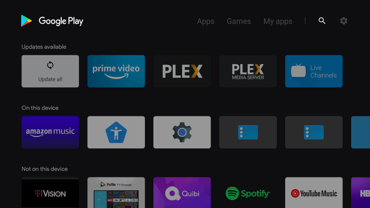 Sélectionnez l'icône de recherche - YouTube TV sur Android TV