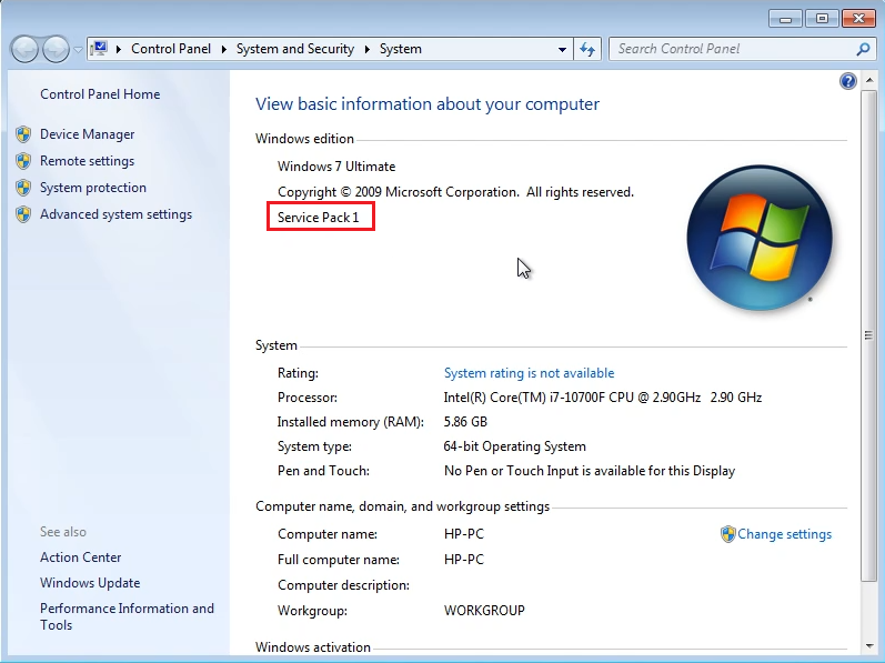 Windows 7 Ultime SP1