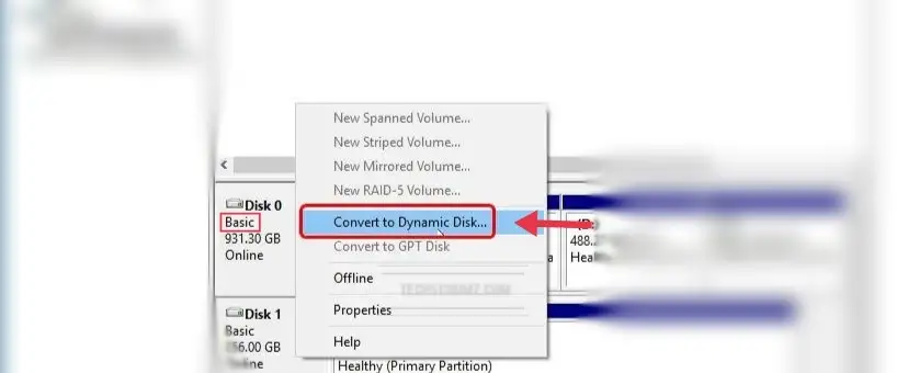 convertir un disque de base en disque dynamique sous Windows 11 à l'aide de la gestion des disques