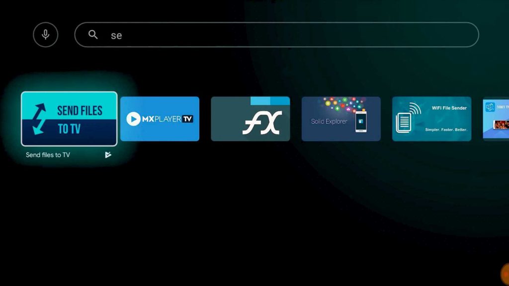 Installer l'application Envoyer des fichiers à la télévision sur Android TV