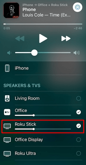 Choisissez l'appareil Roku - Facetime sur Roku