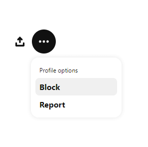 Sélectionnez Bloquer pour bloquer les abonnés sur Pinterest