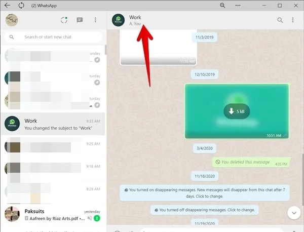 Créer un lien de groupe WhatsApp sur PC