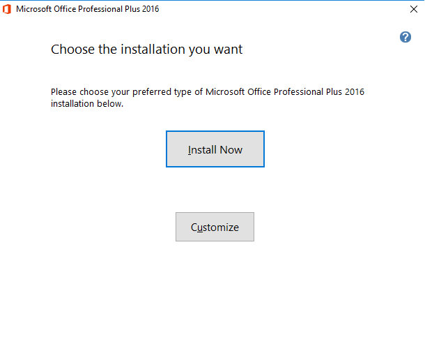 Installer maintenant Office 2016