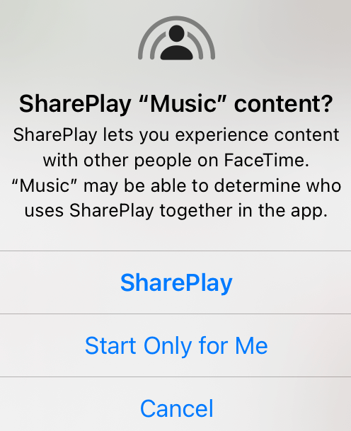 Sélectionnez SharePlay sur iPhone/iPad