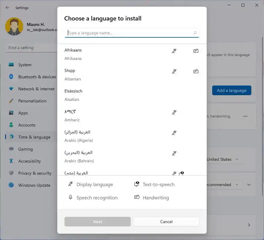 Langue ajouter une nouvelle interface utilisateur