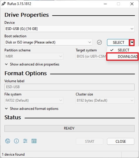 Télécharger Rufus Windows 11