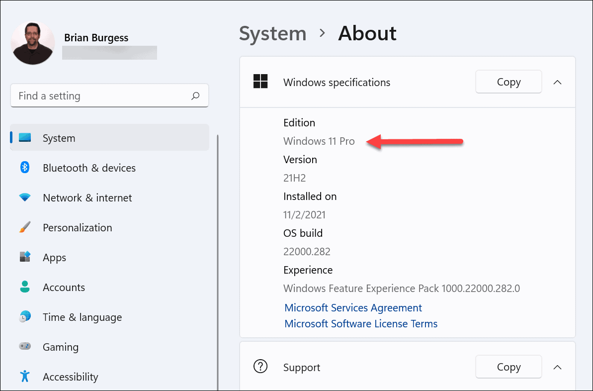 système de paramètres à propos de Windows 11