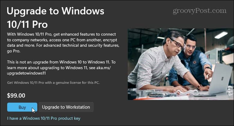Acheter Pro à partir du Windows Store