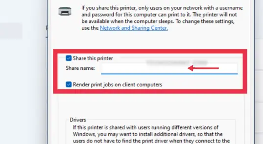 Entrez un nom et partagez votre imprimante sous Windows 11 sur votre réseau