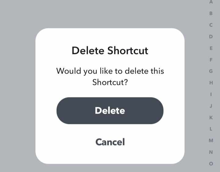  Supprimer le raccourci dans Snapchat 