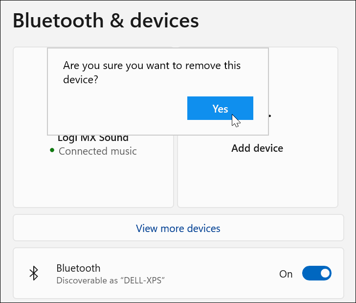 Vérifier la suppression du périphérique Bluetooth