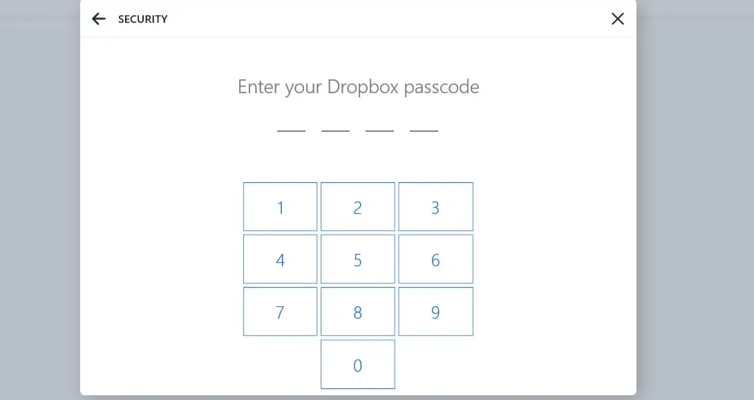 Entrez votre code d'accès Dropbox
