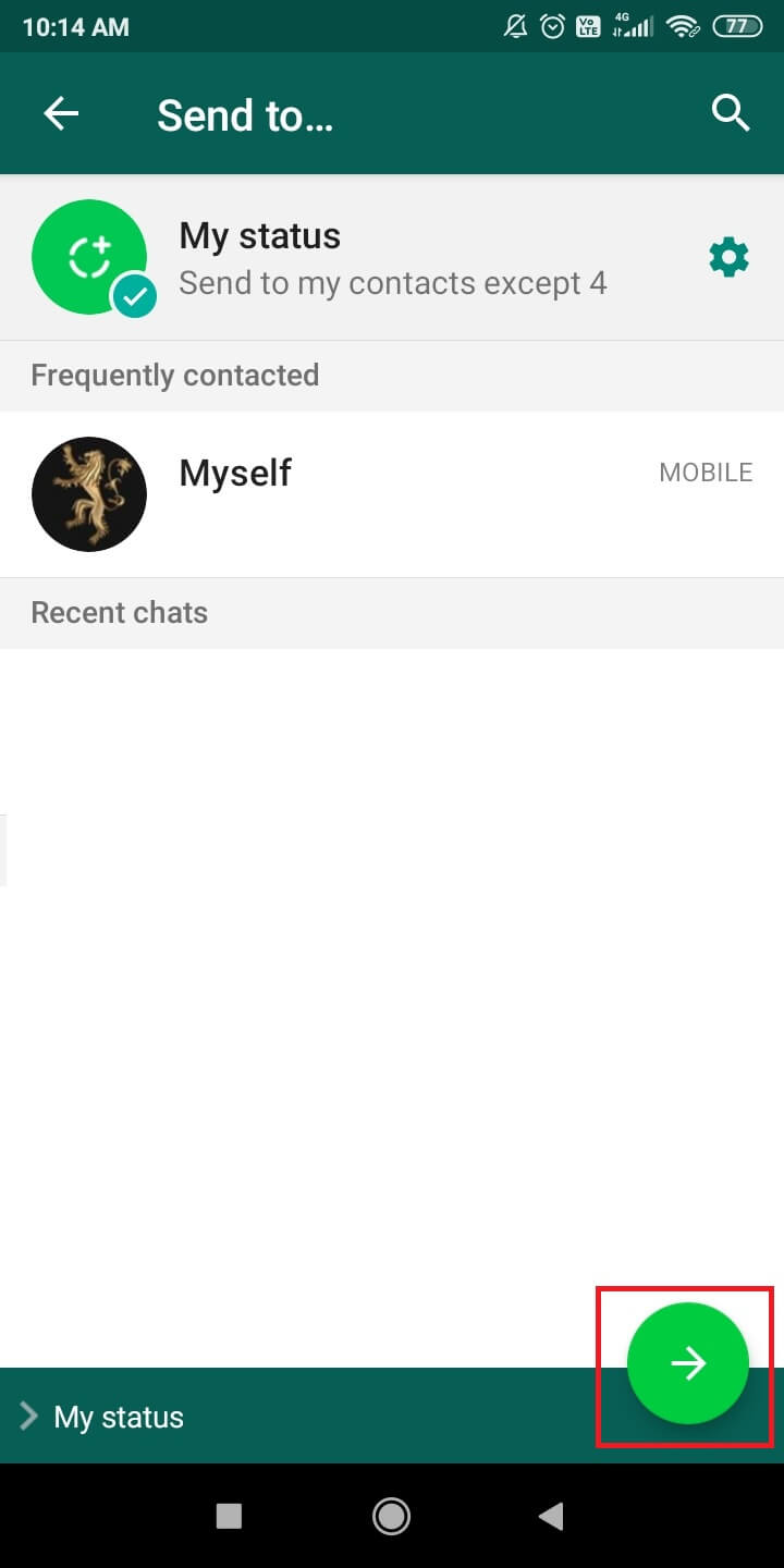 Ajouter un emplacement sur le statut WhatsApp