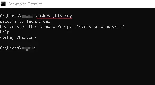 Afficher l'historique des invites de commandes sur Windows 11 à l'aide d'une ligne de commande