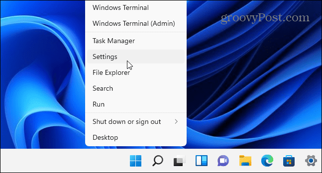 Démarrer les paramètres Windows 11