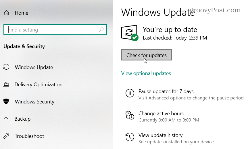 Mise à jour de Windows Windows 10