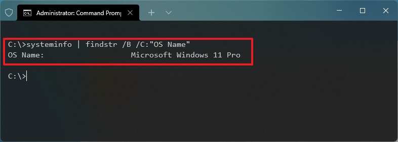 Vérifiez l'édition de Windows 11 avec l'invite de commande