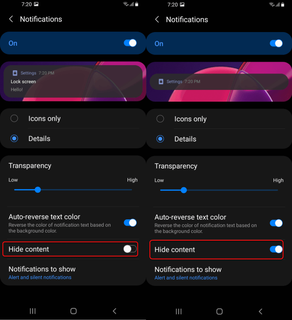 Comment masquer les notifications de l'écran de verrouillage sur Samsung (Android 11)