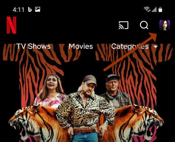 icône de compte d'application netflix android