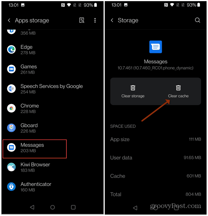 Vider le cache de l'application