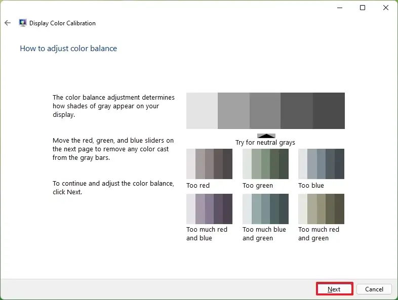 Modifier la balance des couleurs