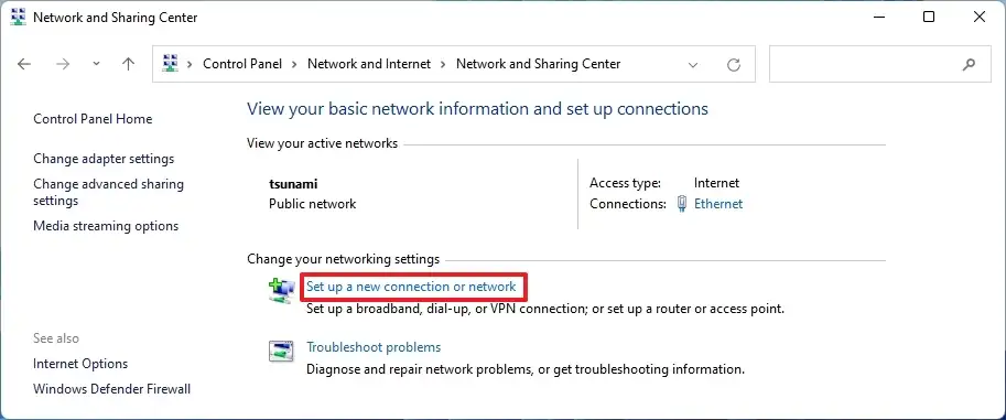 Configurer une nouvelle connexion sur le réseau 